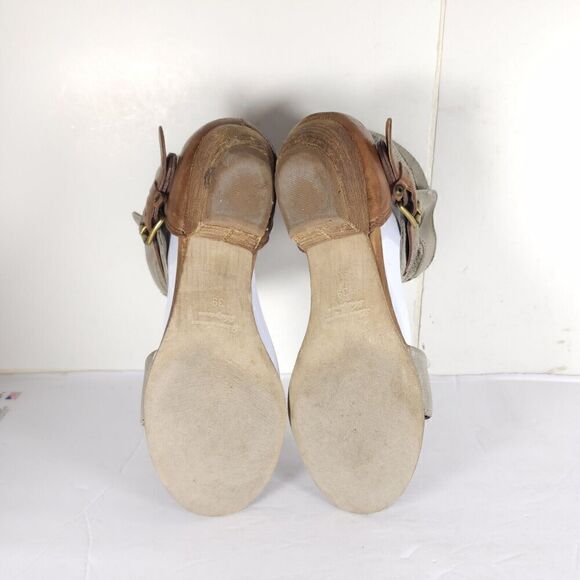 Miz Mooz Women's Cali US8-8,5 EU39 Brown Gray Ankle Wrap Gladiator Sandals Shoes - Picture 12 of 16